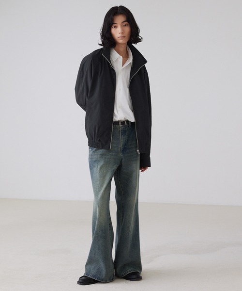 LUENNA（ルエナ）の「【LUENNA】Nylon Stand Collar Blouson / ナイロン スタンドカラー ブルゾン（ナイロンジャケット・メンズ・ブラック/チャコールグレー・S/M/L）」の13枚目の写真