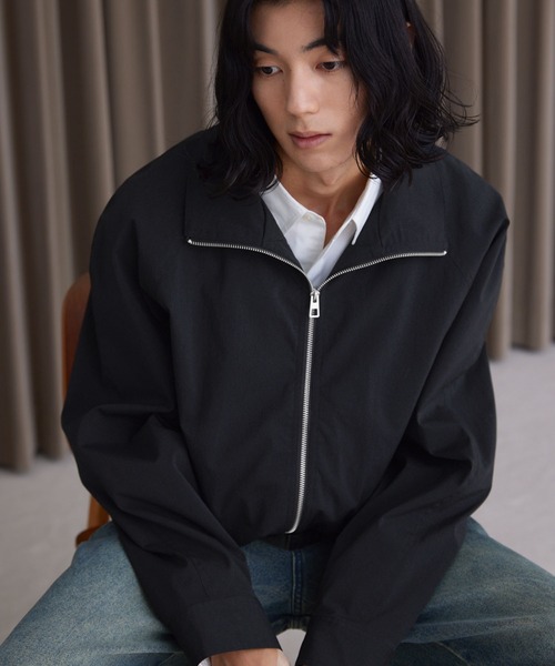 LUENNA（ルエナ）の「【LUENNA】Nylon Stand Collar Blouson / ナイロン スタンドカラー ブルゾン（ナイロンジャケット・メンズ・ブラック/チャコールグレー・S/M/L）」の17枚目の写真