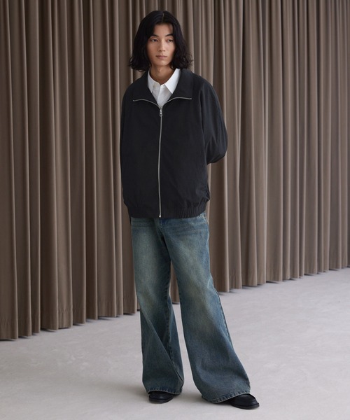 LUENNA（ルエナ）の「【LUENNA】Nylon Stand Collar Blouson / ナイロン スタンドカラー ブルゾン（ナイロンジャケット・メンズ・ブラック/チャコールグレー・S/M/L）」の19枚目の写真