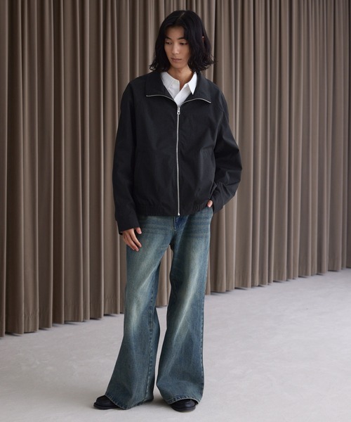LUENNA（ルエナ）の「【LUENNA】Nylon Stand Collar Blouson / ナイロン スタンドカラー ブルゾン（ナイロンジャケット・メンズ・ブラック/チャコールグレー・S/M/L）」の20枚目の写真