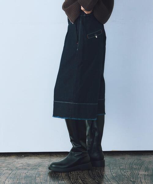 THE GOODLAND MARKET（ザグッドランドマーケット）の「cwtch　ORGANIC DENIM HARF PANTS（デニムパンツ・レディース・インディゴブルー・SMALL/MEDIUM）」の3枚目の写真