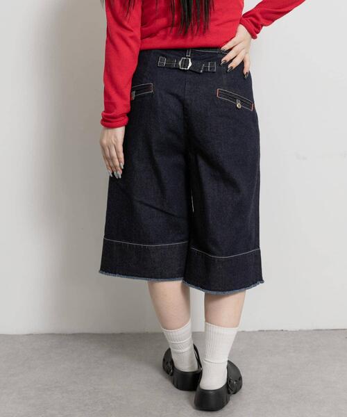 THE GOODLAND MARKET（ザグッドランドマーケット）の「cwtch　ORGANIC DENIM HARF PANTS（デニムパンツ・レディース・インディゴブルー・SMALL/MEDIUM）」の6枚目の写真
