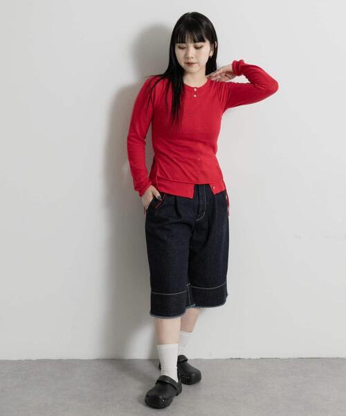 THE GOODLAND MARKET（ザグッドランドマーケット）の「cwtch　ORGANIC DENIM HARF PANTS（デニムパンツ・レディース・インディゴブルー・SMALL/MEDIUM）」の7枚目の写真