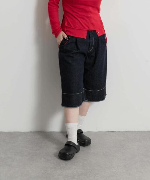 THE GOODLAND MARKET（ザグッドランドマーケット）の「cwtch　ORGANIC DENIM HARF PANTS（デニムパンツ・レディース・インディゴブルー・SMALL/MEDIUM）」の10枚目の写真