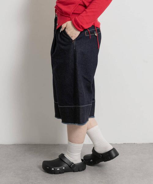 THE GOODLAND MARKET（ザグッドランドマーケット）の「cwtch　ORGANIC DENIM HARF PANTS（デニムパンツ・レディース・インディゴブルー・SMALL/MEDIUM）」の11枚目の写真