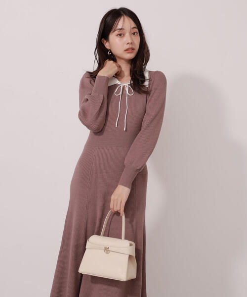 PROPORTION BODY DRESSING（プロポーションボディドレッシング）の「リボン衿付きニットワンピース / 1215240011（ワンピース・レディース・ブラック/ブラウン系その他・MEDIUM/P/S）」の14枚目の写真