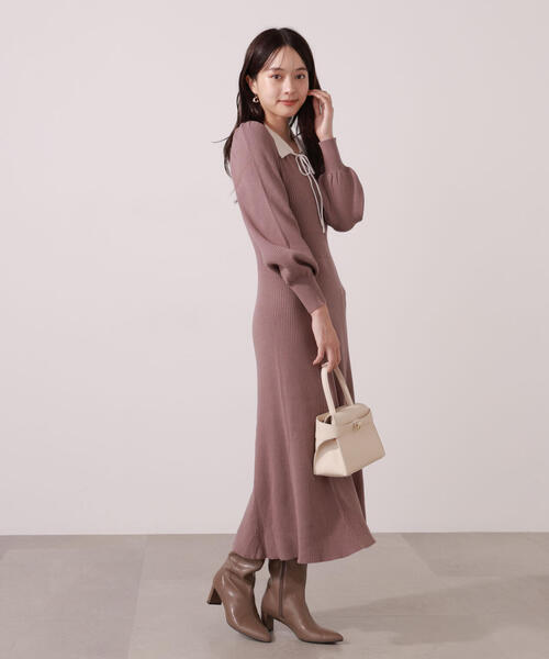 PROPORTION BODY DRESSING（プロポーションボディドレッシング）の「リボン衿付きニットワンピース / 1215240011（ワンピース・レディース・ブラック/ブラウン系その他・MEDIUM/P/S）」の15枚目の写真