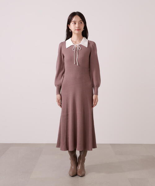 PROPORTION BODY DRESSING（プロポーションボディドレッシング）の「リボン衿付きニットワンピース / 1215240011（ワンピース・レディース・ブラック/ブラウン系その他・MEDIUM/P/S）」の18枚目の写真
