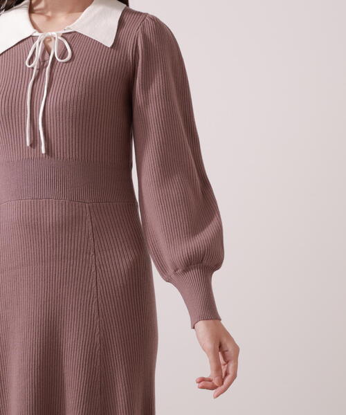 PROPORTION BODY DRESSING（プロポーションボディドレッシング）の「リボン衿付きニットワンピース / 1215240011（ワンピース・レディース・ブラック/ブラウン系その他・MEDIUM/P/S）」の22枚目の写真