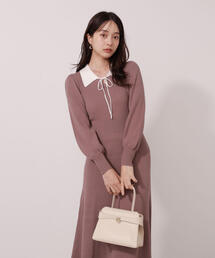 PROPORTION BODY DRESSING | リボン衿付きニットワンピース / 1215240011(ワンピース)