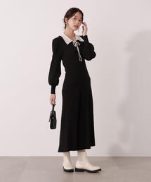 PROPORTION BODY DRESSING | リボン衿付きニットワンピース / 1215240011(ワンピース)