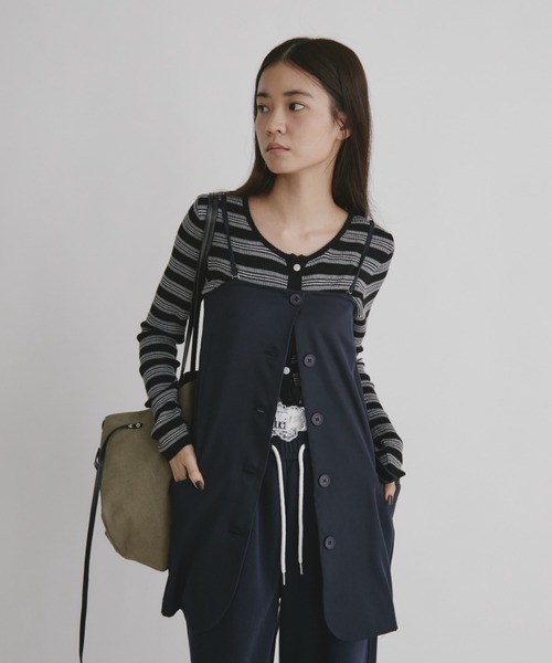 ボーダーアンサンブルニットカーディガン（カーディガン/ボレロ