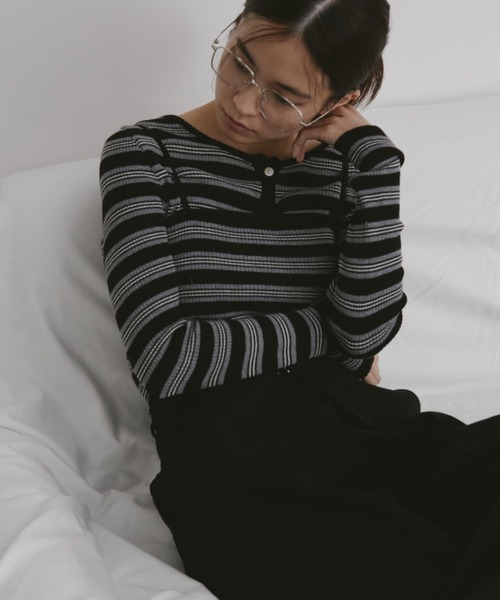 duei（デュイ）の「ボーダーアンサンブルニットカーディガン（カーディガン/ボレロ・レディース・ブラウン/ブラック・FREE）」の21枚目の写真