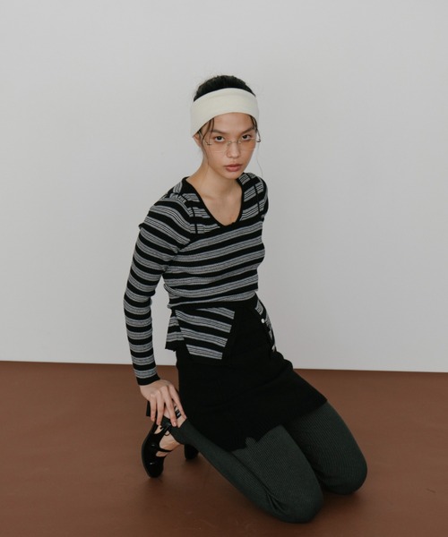 duei（デュイ）の「ボーダーアンサンブルニットカーディガン（カーディガン/ボレロ・レディース・ブラウン/ブラック・FREE）」の14枚目の写真