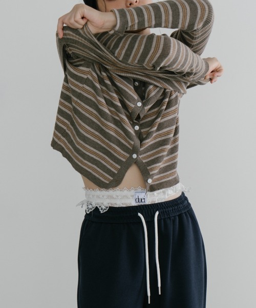duei（デュイ）の「ボーダーアンサンブルニットカーディガン（カーディガン/ボレロ・レディース・ブラウン/ブラック・FREE）」の17枚目の写真