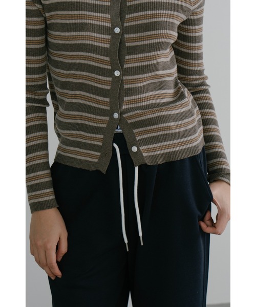 duei（デュイ）の「ボーダーアンサンブルニットカーディガン（カーディガン/ボレロ・レディース・ブラウン/ブラック・FREE）」の8枚目の写真