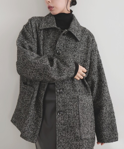 ヘリンボーンパイピングカバーオールジャケット（カバーオール）｜LIAN