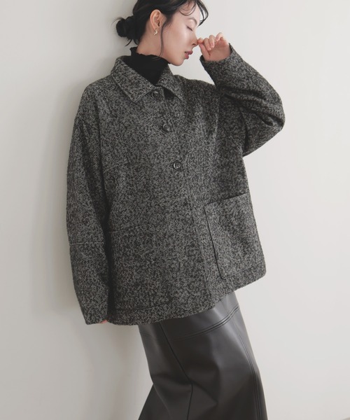 ヘリンボーンパイピングカバーオールジャケット（カバーオール）｜LIAN