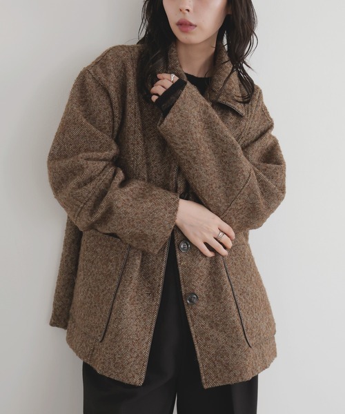 ヘリンボーンパイピングカバーオールジャケット（カバーオール）｜LIAN