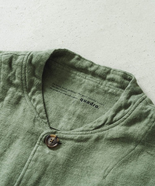 quadro（クオドロ）の「フレンチリネンブラッシュツイルカバーオール（カバーオール・メンズ・グリーン/ブラック・MEDIUM）」の22枚目の写真