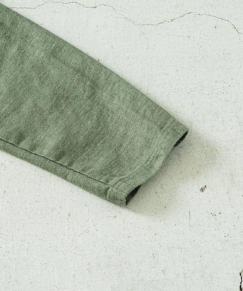 quadro（クオドロ）の「フレンチリネンブラッシュツイルカバーオール（カバーオール・メンズ・グリーン/ブラック・MEDIUM）」の9枚目の写真