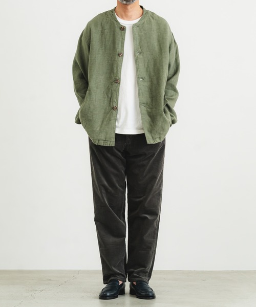 quadro（クオドロ）の「フレンチリネンブラッシュツイルカバーオール（カバーオール・メンズ・グリーン/ブラック・MEDIUM）」の12枚目の写真