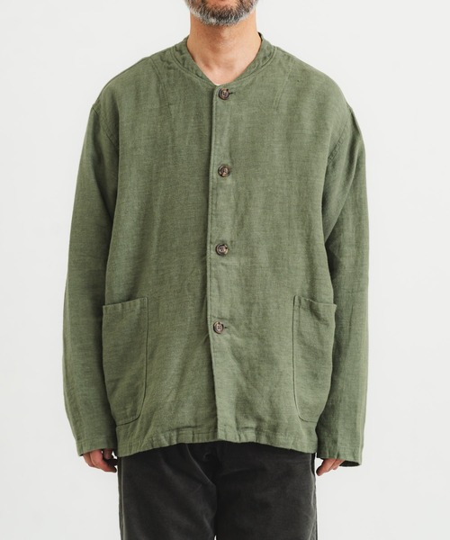 quadro（クオドロ）の「フレンチリネンブラッシュツイルカバーオール（カバーオール・メンズ・グリーン/ブラック・MEDIUM）」の17枚目の写真