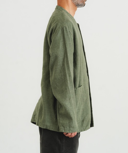 quadro（クオドロ）の「フレンチリネンブラッシュツイルカバーオール（カバーオール・メンズ・グリーン/ブラック・MEDIUM）」の18枚目の写真