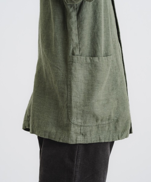 quadro（クオドロ）の「フレンチリネンブラッシュツイルカバーオール（カバーオール・メンズ・グリーン/ブラック・MEDIUM）」の15枚目の写真