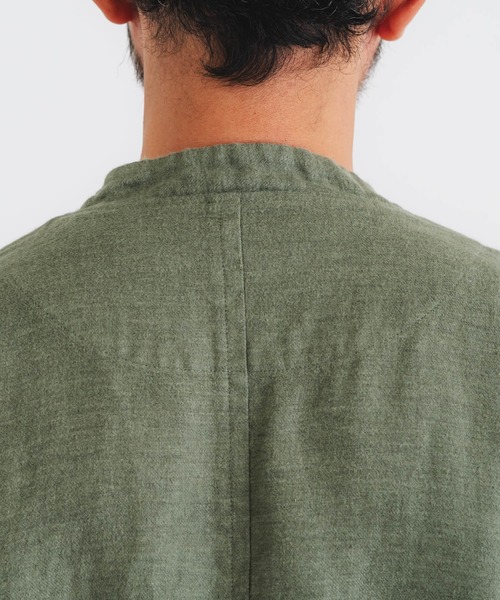 quadro（クオドロ）の「フレンチリネンブラッシュツイルカバーオール（カバーオール・メンズ・グリーン/ブラック・MEDIUM）」の16枚目の写真