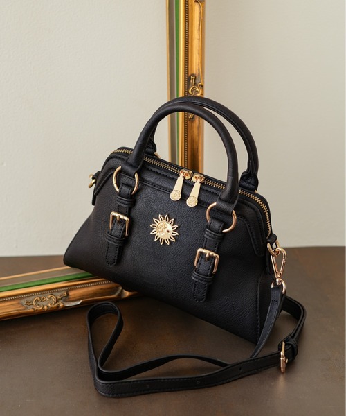 EVRIS（エヴリス）の「【EVRIS / エヴリス】 SUNNY　アンティークPU スモールボストンバッグ（ボストンバッグ・レディース・グレイッシュベージュ/シルバー/ブラック・FREE）」の2枚目の写真