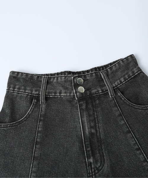 AMELY(エミリー)の「Aラインデニムスカート(スカート・レディース・ネイビー/ブラック系/ブルー系・L/M)」の11枚目の写真