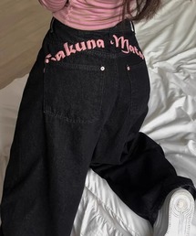 おしゃれスタ（オシャレスタ）の「バック英字デザインルーズデニム（その他パンツ）」