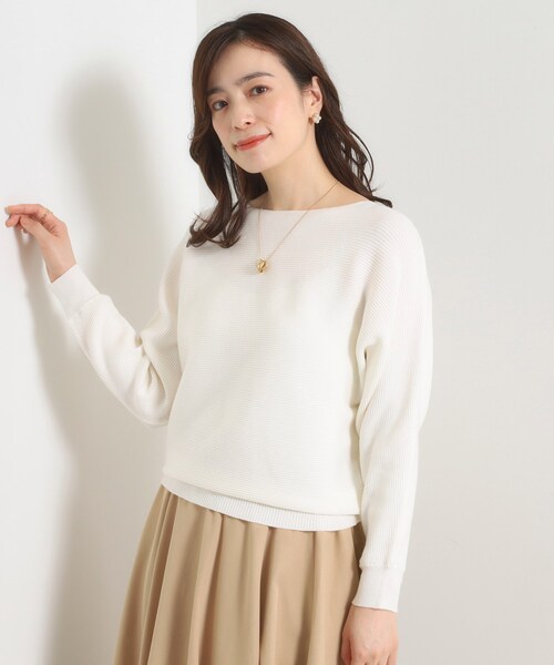 ITS'DEMO（イッツデモ）の「【手洗い可】アンジェリーナラメリブドルマンニット（ニット/セーター・レディース・グリーン系/ブラック/ライトオレンジ系/パープル系4/オフホワイト・00）」の9枚目の写真