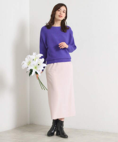 ITS'DEMO（イッツデモ）の「【手洗い可】アンジェリーナラメリブドルマンニット（ニット/セーター・レディース・グリーン系/ブラック/ライトオレンジ系/パープル系4/オフホワイト・00）」の17枚目の写真