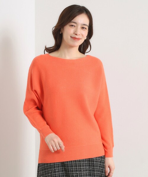 ITS'DEMO（イッツデモ）の「【手洗い可】アンジェリーナラメリブドルマンニット（ニット/セーター・レディース・グリーン系/ブラック/ライトオレンジ系/パープル系4/オフホワイト・00）」の11枚目の写真