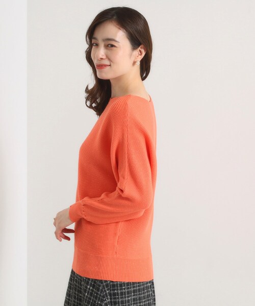 ITS'DEMO（イッツデモ）の「【手洗い可】アンジェリーナラメリブドルマンニット（ニット/セーター・レディース・グリーン系/ブラック/ライトオレンジ系/パープル系4/オフホワイト・00）」の12枚目の写真