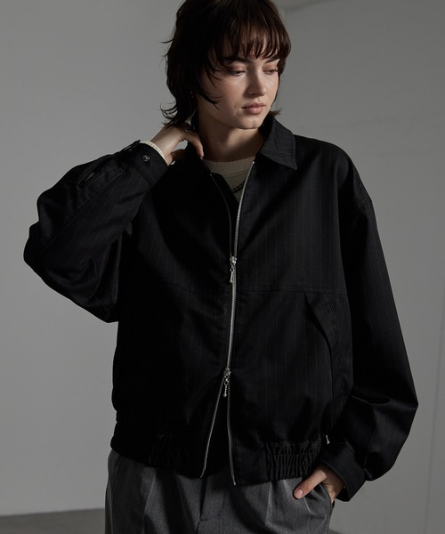 CIYOT-シヨウト-】オーバーサイズショート丈襟付きダブルジップ