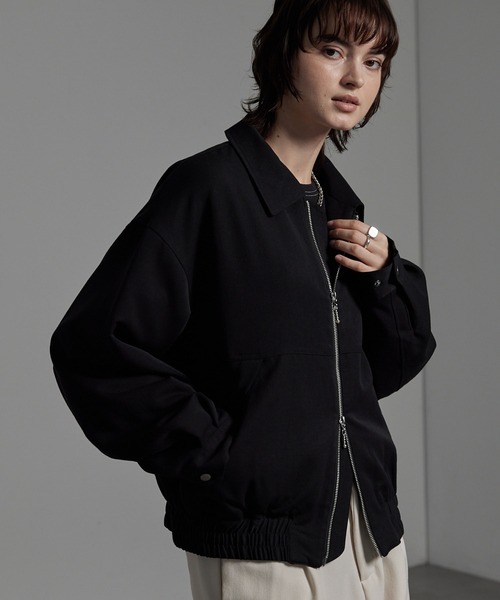 CIYOT（シヨウト）の「【CIYOT-シヨウト-】オーバーサイズショート丈襟付きダブルジップブルゾン（ブルゾン・メンズ・ブラック/グレー/ブラック系・S/M/L）」の2枚目の写真