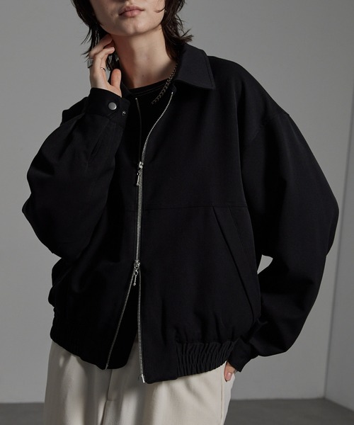 CIYOT（シヨウト）の「【CIYOT-シヨウト-】オーバーサイズショート丈襟付きダブルジップブルゾン（ブルゾン・メンズ・ブラック/グレー/ブラック系・S/M/L）」の4枚目の写真