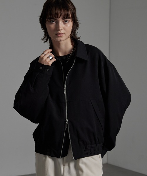 CIYOT（シヨウト）の「【CIYOT-シヨウト-】オーバーサイズショート丈襟付きダブルジップブルゾン（ブルゾン・メンズ・ブラック/グレー/ブラック系・S/M/L）」の6枚目の写真