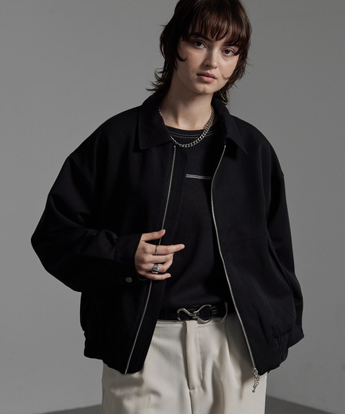 CIYOT（シヨウト）の「【CIYOT-シヨウト-】オーバーサイズショート丈襟付きダブルジップブルゾン（ブルゾン・メンズ・ブラック/グレー/ブラック系・S/M/L）」の7枚目の写真