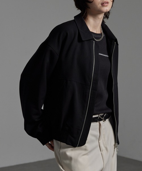 CIYOT（シヨウト）の「【CIYOT-シヨウト-】オーバーサイズショート丈襟付きダブルジップブルゾン（ブルゾン・メンズ・ブラック/グレー/ブラック系・S/M/L）」の11枚目の写真