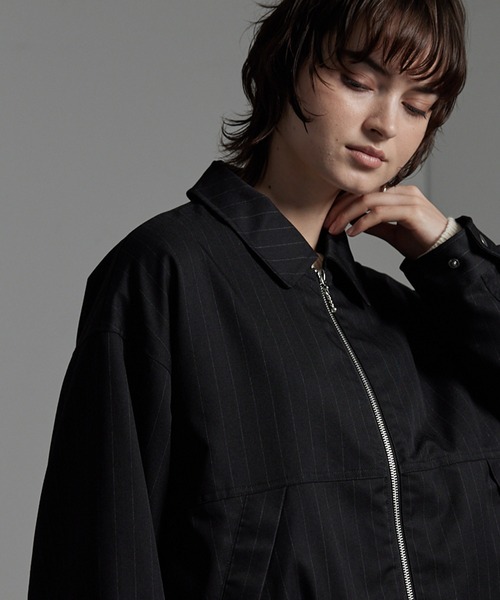 CIYOT（シヨウト）の「【CIYOT-シヨウト-】オーバーサイズショート丈襟付きダブルジップブルゾン（ブルゾン・メンズ・ブラック/グレー/ブラック系・S/M/L）」の15枚目の写真