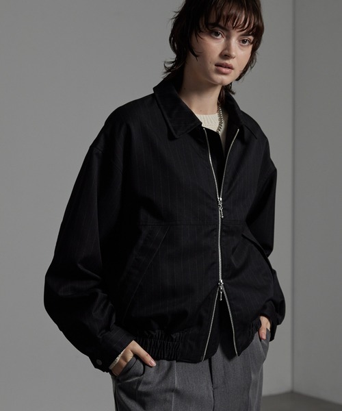 CIYOT-シヨウト-】オーバーサイズショート丈襟付きダブルジップ