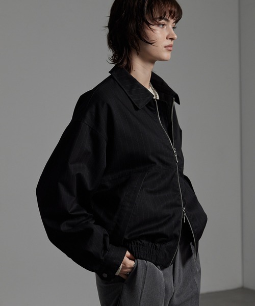 CIYOT（シヨウト）の「【CIYOT-シヨウト-】オーバーサイズショート丈襟付きダブルジップブルゾン（ブルゾン・メンズ・ブラック/グレー/ブラック系・S/M/L）」の20枚目の写真