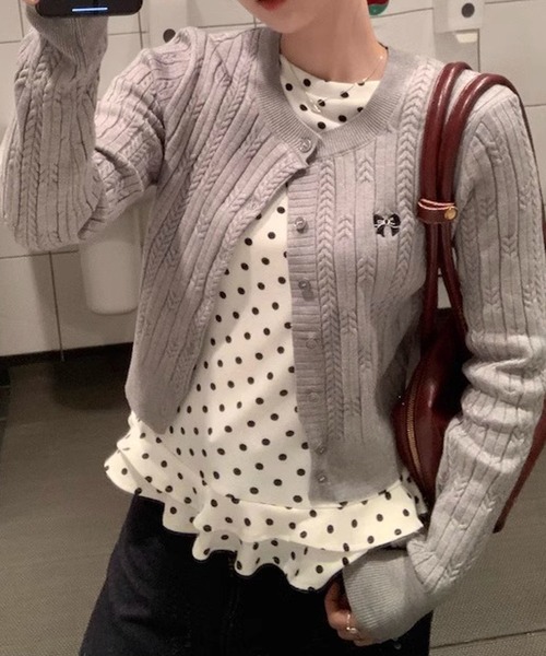 Nia(ニア)の「Nia(ニア)/フリルレイヤード ポルカドットロンT(Tシャツ/カットソー・レディース・ホワイト・SMALL/MEDIUM)」の10枚目の写真