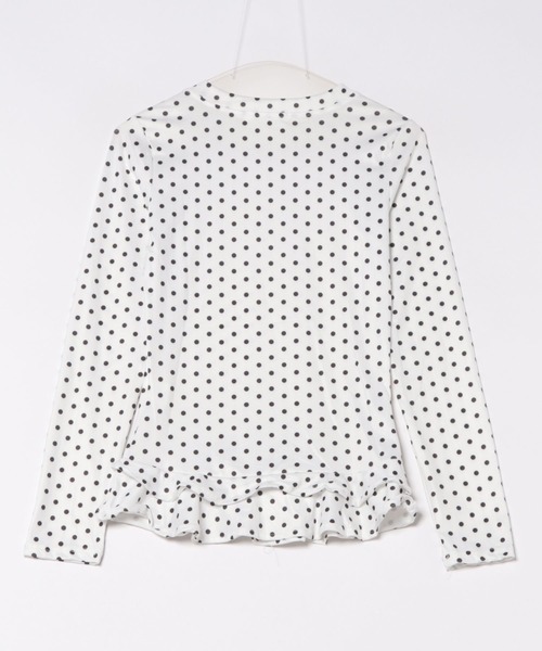 Nia(ニア)の「Nia(ニア)/フリルレイヤード ポルカドットロンT(Tシャツ/カットソー・レディース・ホワイト・SMALL/MEDIUM)」の5枚目の写真