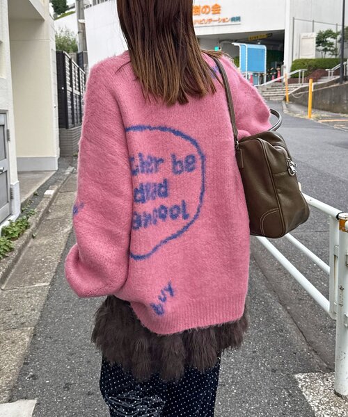 CIAOPANIC（チャオパニック）の「【新色追加】ハンドクラフトロゴニット（ニット/セーター・レディース・サックスブルー/ピンク/ベージュ/ブラウン/レッド/チャコールグレー/アイボリー/ミント/パープル/グリーン/シルバー・FREE）」の9枚目の写真