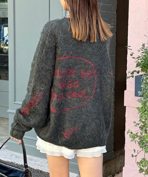 CIAOPANIC（チャオパニック）の「【新色追加】ハンドクラフトロゴニット（ニット/セーター・レディース・サックスブルー/ピンク/ベージュ/ブラウン/レッド/チャコールグレー/アイボリー/ミント/パープル/グリーン/シルバー・FREE）」の5枚目の写真